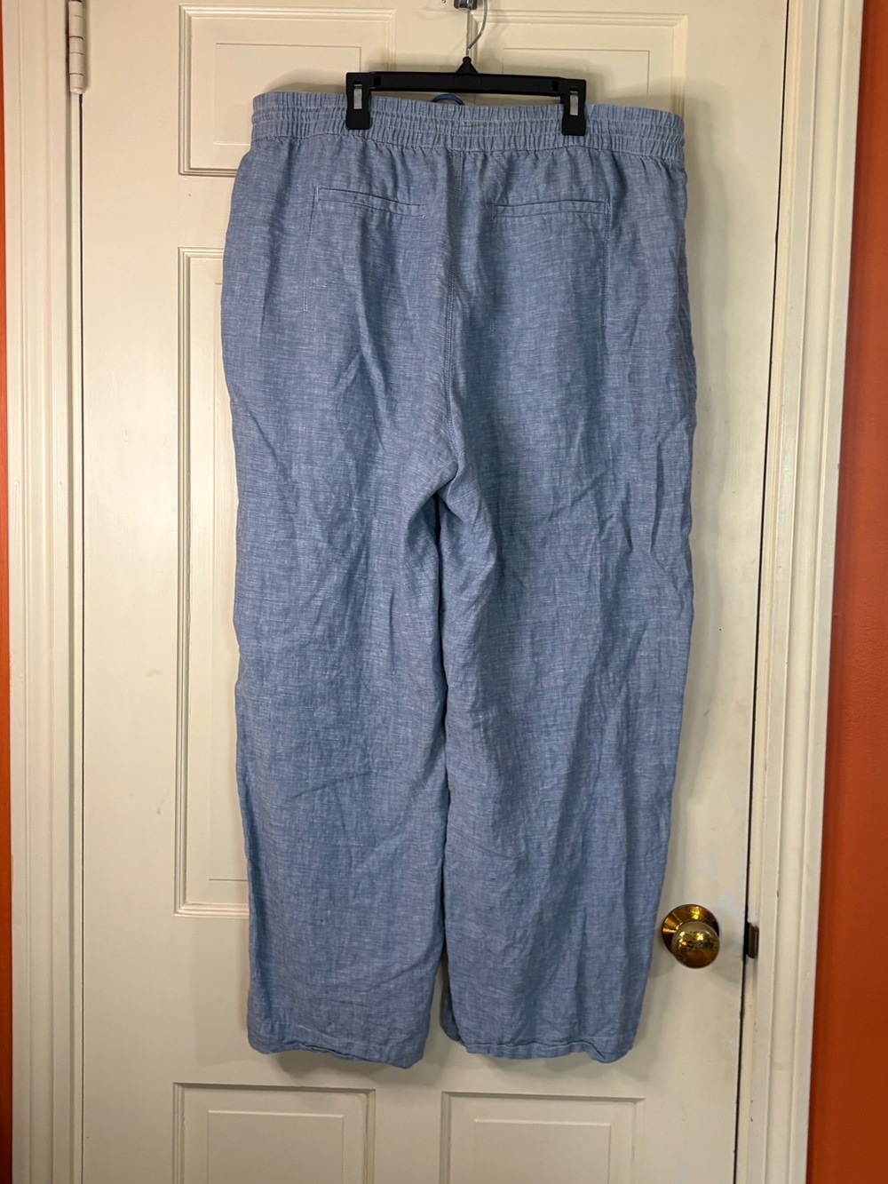 Athleta Retreat Linen Wide Leg Pants Coastal Chambray Resort Women 18 Beachy - Picture 8 of 10